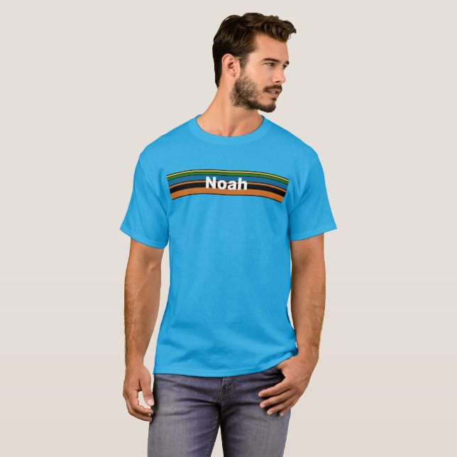 Name Combination Srtip Design - Chic Orange Base T-Shirt (Front Full)