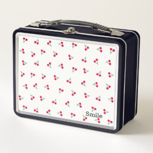 Name Custom Cherry (White) Metal Lunch Box