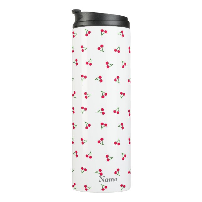 Name Custom Cherry (White) Tumbler (Rotated Right)
