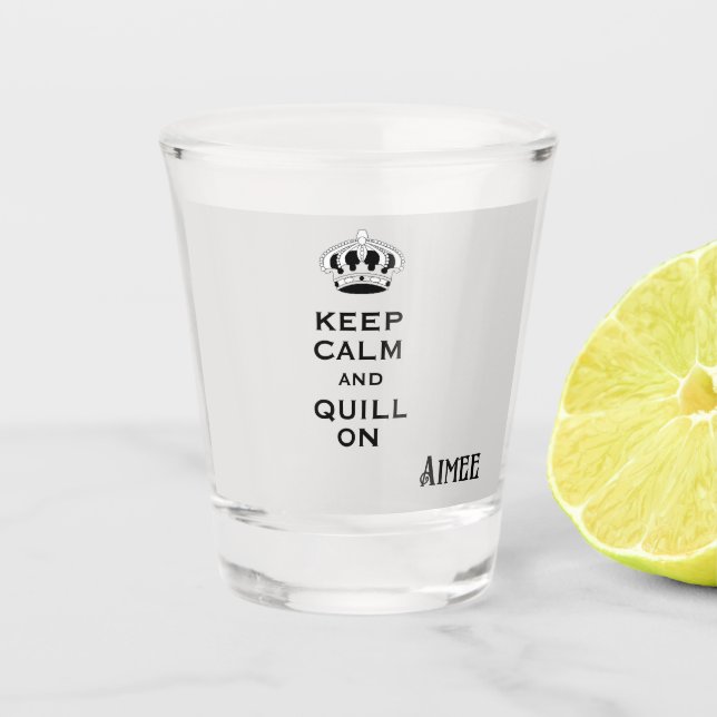 Name, Custom Keep Calm Cute 1.5oz Shot glass (Front)