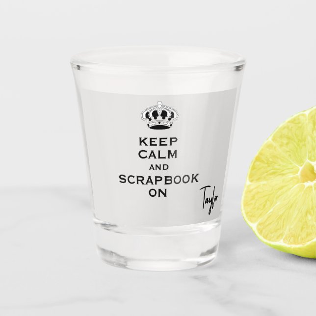 Name, Custom Keep Calm Cute 1.5oz Shot glass (Front)