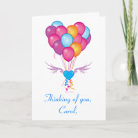Name Customisable Get Well with Hearts and Balloon