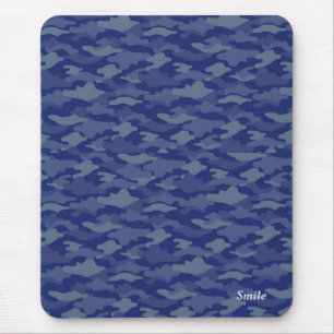 Name Customization Camo Blue Mouse Pad
