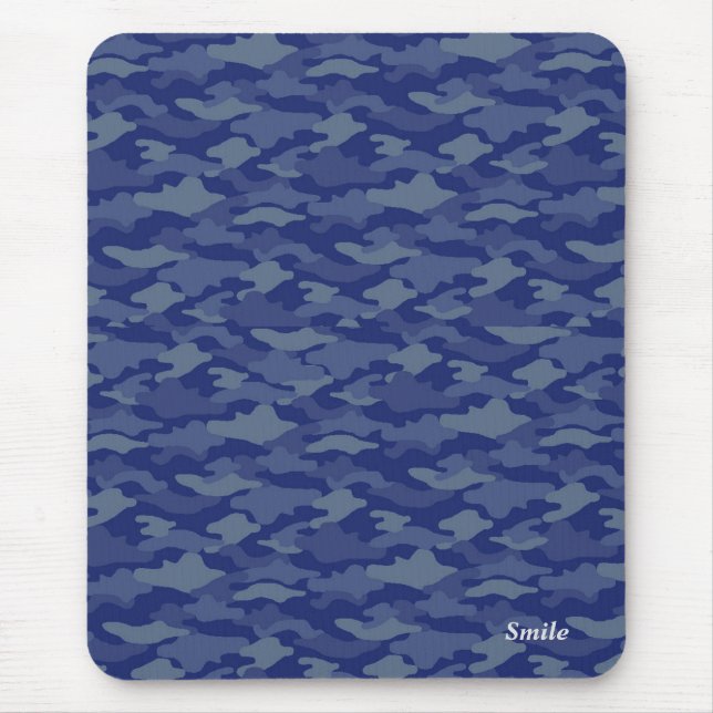 Name Customization Camo Blue Mouse Pad (Front)