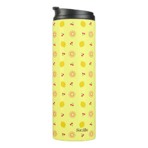 Name Customization Cherry Lemon Yellow Tumbler