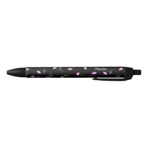 Name Customization Rose Black Ballpoint Pen