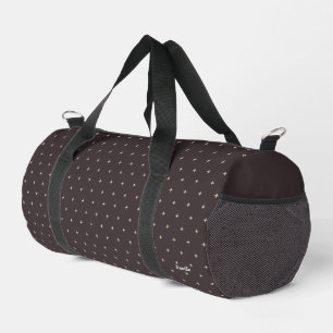 Name Customization Studs Charcoal Gray Duffle Bag