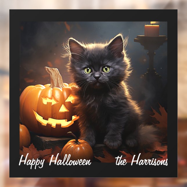 Name, Cute Kitten, Pumpkin, Happy Halloween 12x12 (Sheet 2)