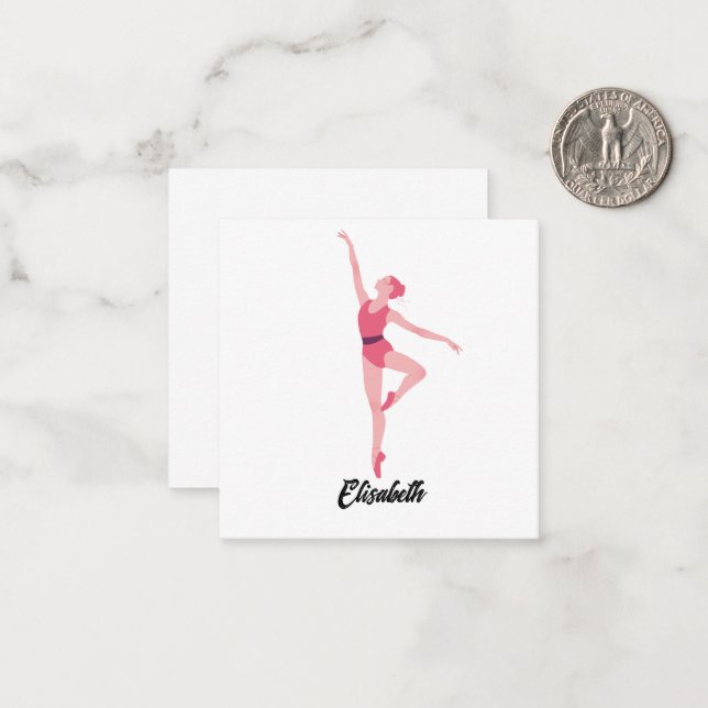 Name Dance ballerina personalisation  Card (Front/Back In Situ)