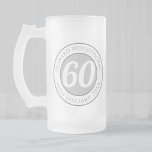 Name & Date on a 60th Birthday  Frosted Glass Beer Mug<br><div class="desc">Commemorate a significant 60th birthday with a tankard style glass mug which is decorated with the name of the recipient,  as well as their age,  and birthday date. Design option with circle only and no square background. A special keepsake that is practical too.</div>
