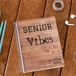 Name & Date, Retro Senior Vibes Notebook