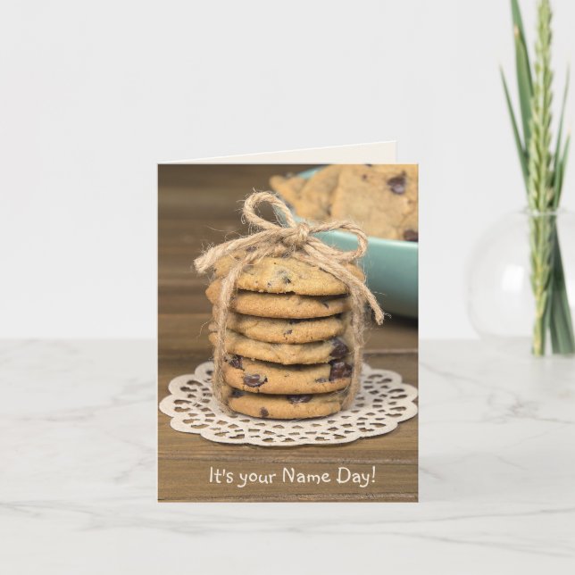 Name Day Chocolate Chip Cookies Card (Front)