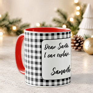 Name, Dear Santa Buffalo Check 11oz or 15oz Combo Mug