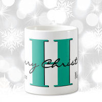 Name, December Green Turquoise | Merry Christmas