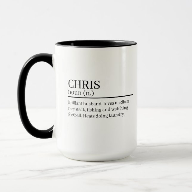Name Definition Cup, Personalised Name Definition  Mug (Left)
