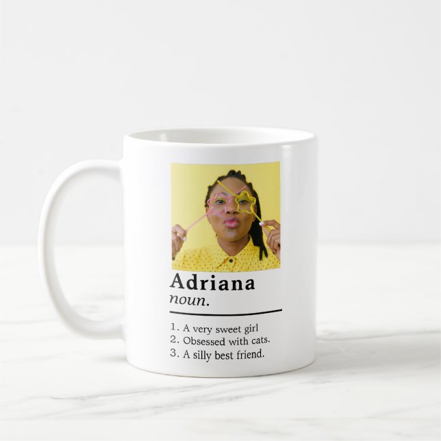 Name Definition With Photo  Coffee Mug (Left)