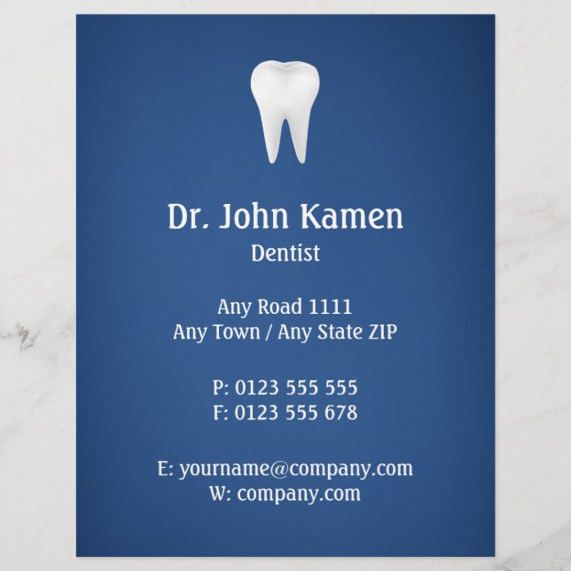 Name Dentist | Blue Info Flyer (Front)