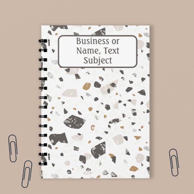 Name, Earth Tone Marble Chips Terrazzo Pattern Notebook (Creator Uploaded)