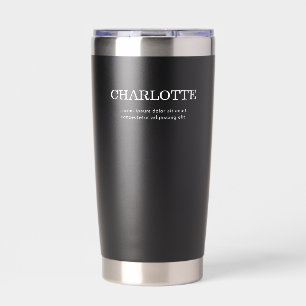 Name Elegant Minimal Black Insulated Tumbler