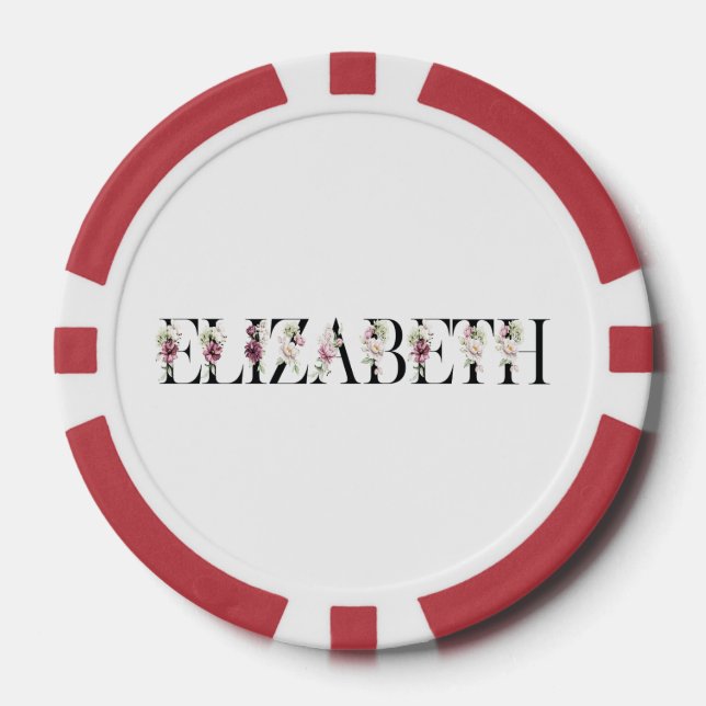 Name Elizabeth Poker Chips (Front)