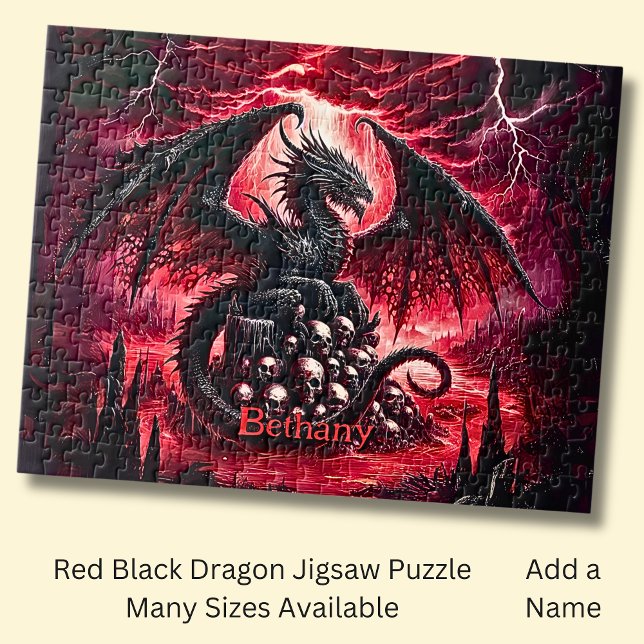 Name, Fantasy Fire Dragon with Skulls  Jigsaw Puzzle (Creator Uploaded)