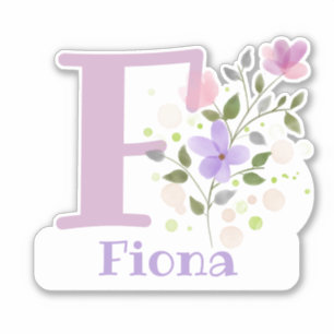 Name Fiona plus Initial with Floral Design