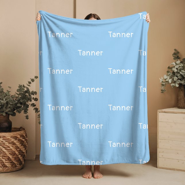 Name Fleece Blanket Blue Custom Baby Boy Gifts (Creator Uploaded)