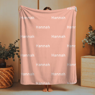 Name Fleece Blanket Blush Custom Baby Girl Gift
