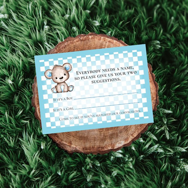 Name Game Teddy Bear Picnic Baby Shower Game Enclosure Card (Creator Uploaded)