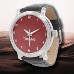 Name Girl Boy Women Men | Brick Red Stylish Watch<br><div class="desc">Personalised Name Girl Boy Women Men | Brick Red Elegant Modern Watch | Classic | Elegant | Trendy | Stylish | Gift. You can choose to add your name, the name of a loved one, or a special message. Whether it's a heartfelt gift for someone dear to you or a...</div>