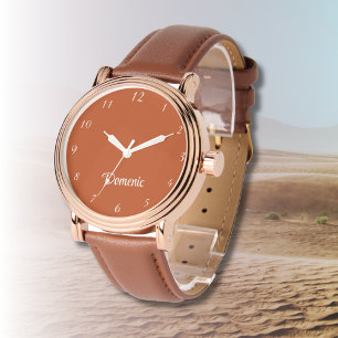 Name Girl Boy Women Men Rust Elegant Watch