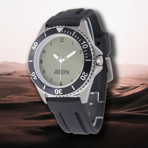 Name Girl Boy Women Men   Warm Grey Modern Watch