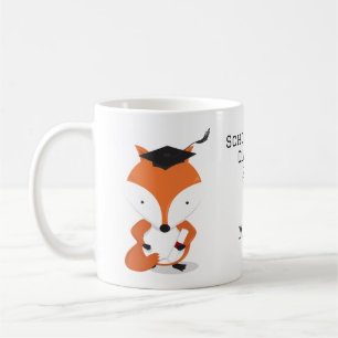 Name Grad Cap Fox Graduation Coffee Mug