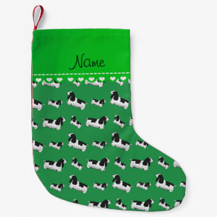 Name green english cocker spaniel dog small christmas stocking