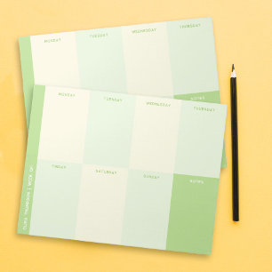 Name Green School Weekly Planner Notepad