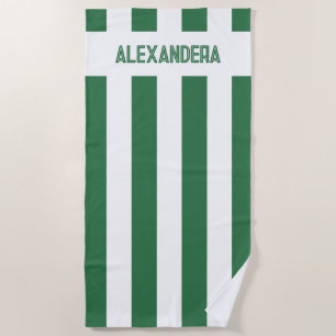 Name Green Tropical Bachelorette Bridesmaid Beach Towel
