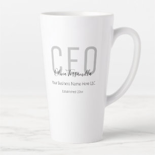 Name Grey Black CEO Latte Mug