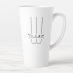 Name Grey Monogram Latte Mug