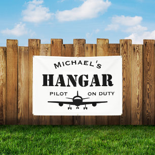 Name Hangar,Aeroplane,Pilot on Duty,Aviation Custo Banner