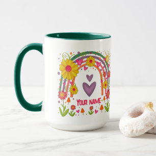Name Happy Rainbow Cute Inspirivity Coffee Mug