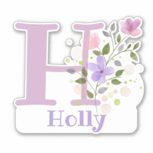 Name Holly & Initial with Floral Design