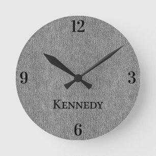 Name    Home Office Classic Grey Denim Print 8-in Round Clock