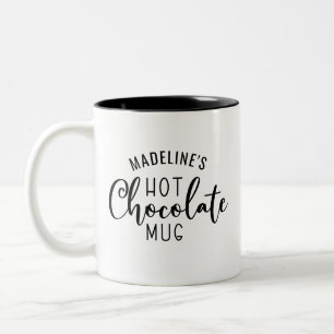 Name Hot Chocolate Script Two-Tone Coffee Mug