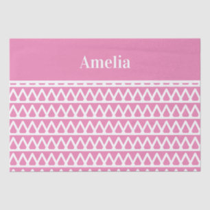 Name Hot Pink Pattern Christmas Tissue Paper