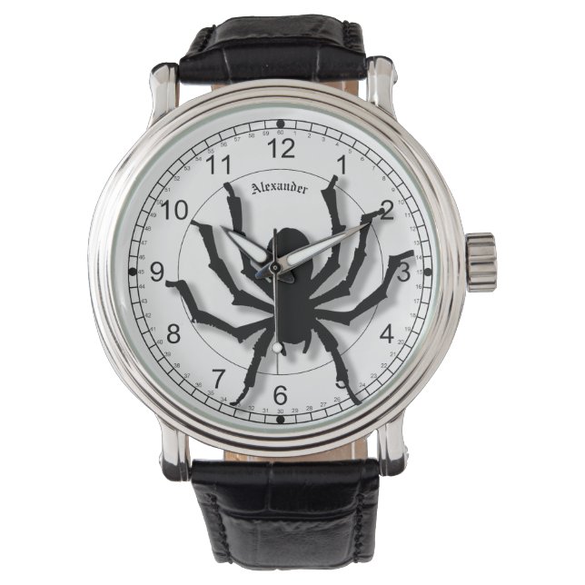 Name: Huge Halloween Spider Black & White Watch (Front)