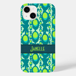 Name hugs and cuddles peacock green Case-Mate iPhone 14 case
