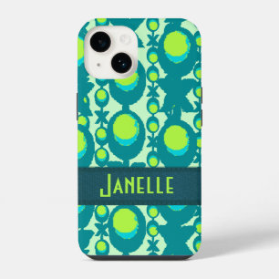 Name hugs and cuddles peacock green iPhone case