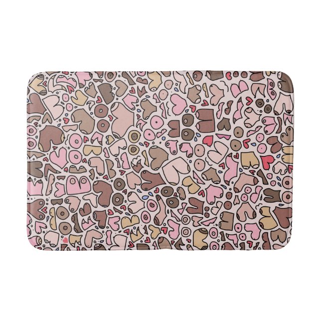 Name humour neutral breast pattern bath mat (Front)