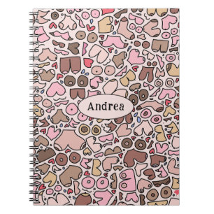 Name humour neutral breast pattern notebook