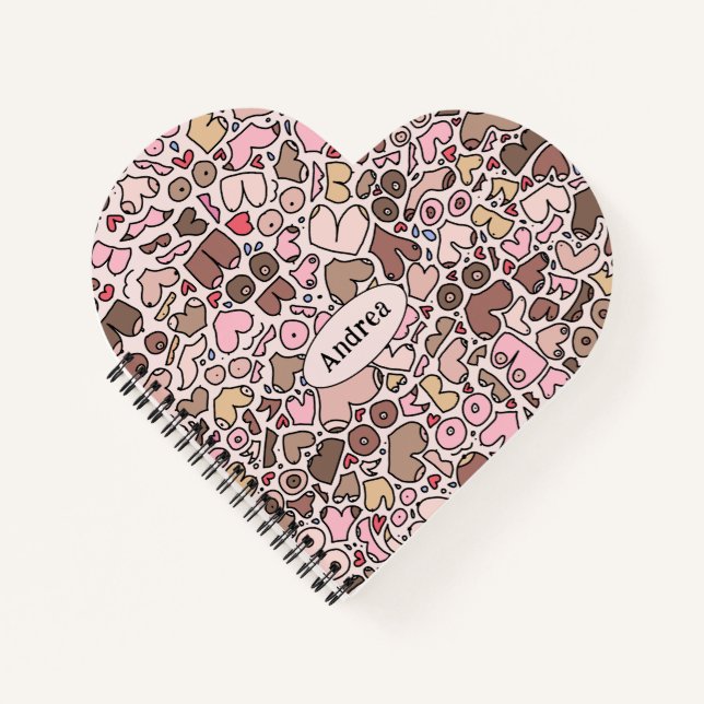 Name humour neutral breast pattern notebook (Front)